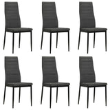NNEVL Dining Chairs 6 pcs Dark Grey Fabric