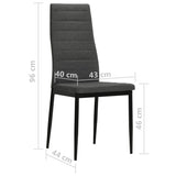 NNEVL Dining Chairs 6 pcs Dark Grey Fabric