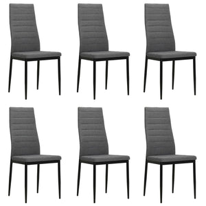 NNEVL Dining Chairs 6 pcs Light Grey Fabric