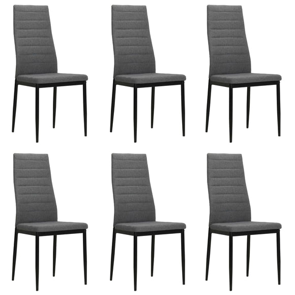 NNEVL Dining Chairs 6 pcs Light Grey Fabric