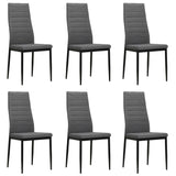 NNEVL Dining Chairs 6 pcs Light Grey Fabric