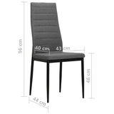 NNEVL Dining Chairs 6 pcs Light Grey Fabric