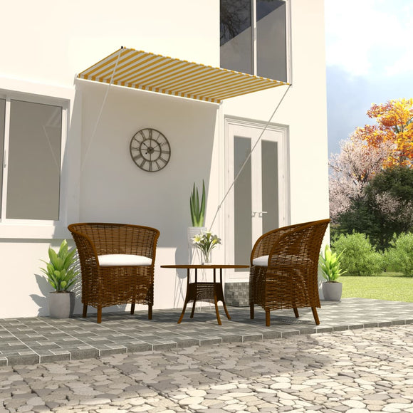 NNEVL Retractable Awning 150x150 cm Yellow and White