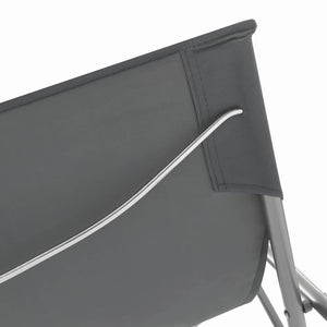 NNEVL Folding Beach Chairs 2 pcs Steel and Oxford Fabric Grey