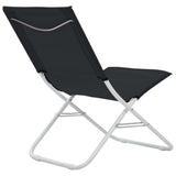 NNEVL Folding Beach Chairs 2 pcs Black