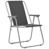 NNEVL Folding Camping Chairs 2 pcs 52x59x80 cm Grey