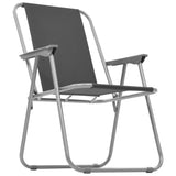 NNEVL Folding Camping Chairs 2 pcs 52x59x80 cm Grey