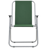 NNEVL Folding Camping Chairs 2 pcs 52x59x80 cm Green