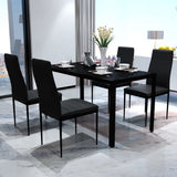 NNEVL Dining Set 5 Pieces Artificial Leather Black