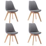 NNEVL Dining Chairs 4 pcs Light Grey Fabric