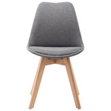 NNEVL Dining Chairs 4 pcs Light Grey Fabric