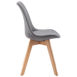 NNEVL Dining Chairs 4 pcs Light Grey Fabric