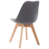 NNEVL Dining Chairs 4 pcs Light Grey Fabric