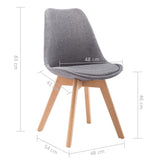 NNEVL Dining Chairs 4 pcs Light Grey Fabric