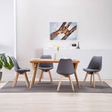 NNEVL Dining Chairs 4 pcs Light Grey Fabric