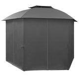 NNEVL Garden Marquee Pavilion Tent with Curtains Hexagonal 360x265 cm