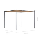 NNEVL Gazebo with Roof 3x3 m Beige