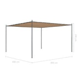 NNEVL Gazebo with Roof 4x4 m Beige