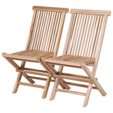 NNEVL 3 Piece Folding Bistro Set Solid Teak Wood