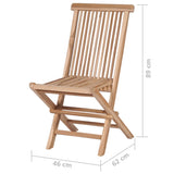 NNEVL 3 Piece Folding Bistro Set Solid Teak Wood
