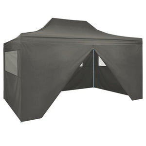 NNEVL Foldable Tent Pop-Up with 4 Side Walls 3x4.5 m Anthracite