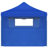 NNEVL Folding Pop-up Party Tent with 5 Sidewalls 3x9 m Blue