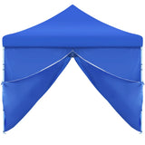 NNEVL Folding Pop-up Party Tent with 8 Sidewalls 3x9 m Blue