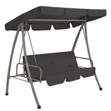 NNEVL Outdoor Swing Bench with Canopy Anthracite 192x118x175 cm Steel