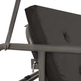 NNEVL Outdoor Swing Bench with Canopy Anthracite 192x118x175 cm Steel