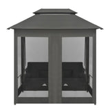 NNEVL Outdoor Convertible Swing Bench with Canopy Anthracite 220x160x240 cm Steel