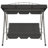 NNEVL Outdoor Convertible Swing Bench with Canopy Anthracite 198x120x205 cm Steel