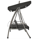 NNEVL Outdoor Convertible Swing Bench with Canopy Anthracite 198x120x205 cm Steel