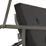 NNEVL Outdoor Convertible Swing Bench with Canopy Anthracite 198x120x205 cm Steel