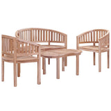 NNEVL 4 Piece Outdoor Dining Set Solid Teak Wood