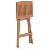 NNEVL Folding Bar Stools 2 pcs Solid Teak Wood