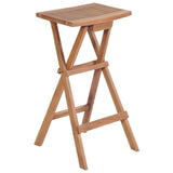 NNEVL Folding Bar Stools 4 pcs Solid Teak Wood