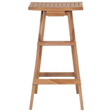NNEVL Folding Bar Stools 4 pcs Solid Teak Wood