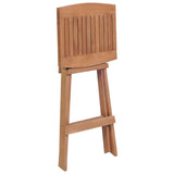 NNEVL Folding Bar Stools 4 pcs Solid Teak Wood