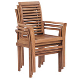 NNEVL Stacking Dining Chairs 2 pcs Solid Teak