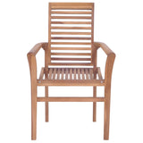 NNEVL Stacking Dining Chairs 4 pcs Solid Teak