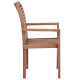 NNEVL Stacking Dining Chairs 4 pcs Solid Teak