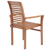 NNEVL Stacking Dining Chairs 4 pcs Solid Teak