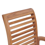 NNEVL Stacking Dining Chairs 4 pcs Solid Teak