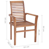 NNEVL Stacking Dining Chairs 4 pcs Solid Teak