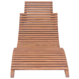 NNEVL Folding Sun Lounger Solid Teak Wood