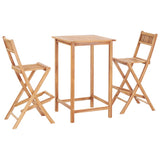 NNEVL 3 Piece Bar Set Solid Teak Wood