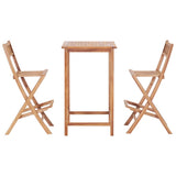 NNEVL 3 Piece Bar Set Solid Teak Wood