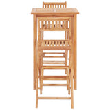 NNEVL 3 Piece Bar Set Solid Teak Wood
