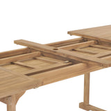 NNEVL Extending Garden Table 180-280x100x75 cm Solid Teak Wood