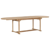 NNEVL Extending Garden Table 180-280x100x75cm Solid Teak Wood Oval
